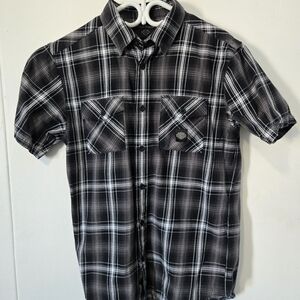 Harley-Davidson Black and White Checkered Men's Shirt